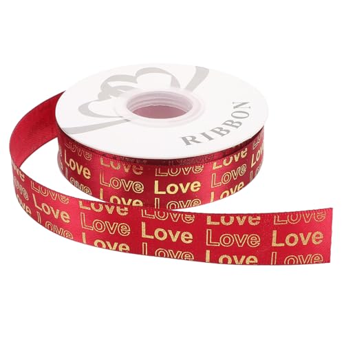 TOVINANNA Goldenes Band Schleifenbänder Nähband Kranzband Baumband Geschenkband Paketband Blumenband Präsentieren Sie ein Wickelband Party-Verschönerungsband dunkelrotes Band Polyester von TOVINANNA