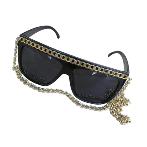 TOVINANNA Lustige Goldkette Partybrille für Halloween Karneval Kreative Foto Requisite und Leicht Kostümzubehör für Tänze und Feiern von TOVINANNA