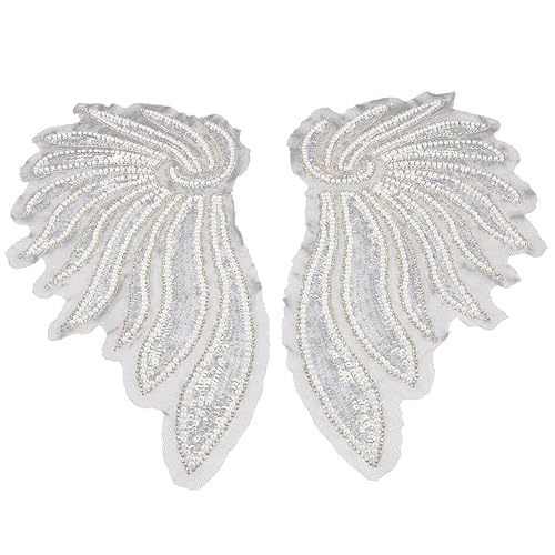TOVINANNA Satinierte Engelsflügel Pailletten Aufnäher Trendige für Kostüme Kleidung DIY Deko Langlebige Waschbare Applikation für Designs von TOVINANNA