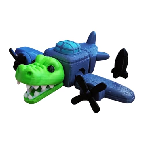 TOWARDSNAN Alligatoren Flugzeugschmuck Modell Figure Künstlerische Schreibtisch Dekoration Accessoire Figur Für Spieler Und Handwerksliebhaber von TOWARDSNAN