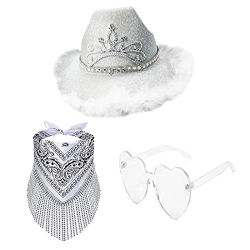 TOWARDSNAN Cowboyhutbrille Bandanaa Cowgirl Frau Junggesellenparty Brautparty Herzgläser Federn Cowboy TOWARDSNAN Cowboyhutbrille Bandanaa Cowgirl Frau Junggesellenparty Brautparty Herzgläser Federn Cowboy von TOWARDSNAN