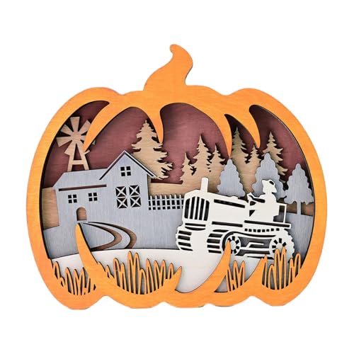 TOWARDSNAN Holzkürbis Ornament Handgefertigtes Herbsttisch Herzstück Thanksgiving Safe Wohnkultur Holz Dekore von TOWARDSNAN