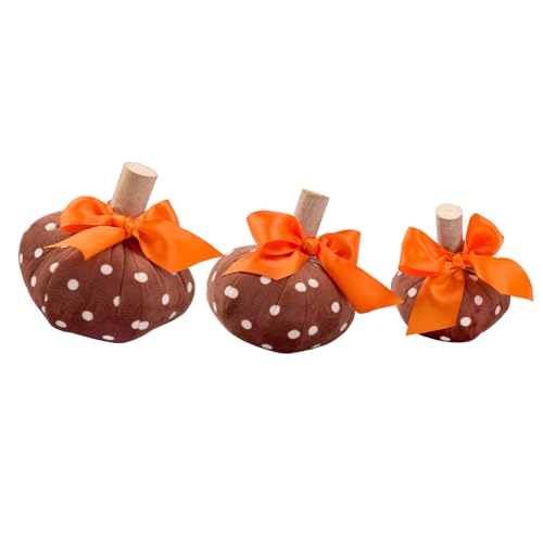 TOWARDSNAN Set Von 3 Punkten Stoffverpackung Kunstkürbis Dekorationen Miniatur Ornamente Für Herbstfeste Thanksgiving Decors Künstliche Kürbiskornamente von TOWARDSNAN