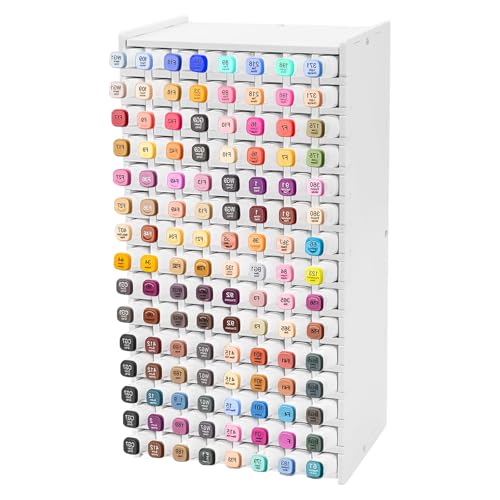 Stifte Organizer Schreibtisch Marker-Stift-Organizer Marker-Aufbewahrungsregal Stifthalter für Markerstifte Stifte Bleistifte Multifunktionaler Stifthalter für Zuhause Büro Schule (120 Löcher) von TOWEBOORY