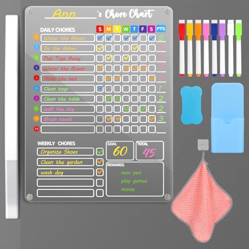 Wochenplaner Abwischbar, 30 * 40CM Magnetischer Wochenplaner für Kühlschrank, Wochenplaner Acryl Magnetisch mit 8 Markern, 1 Radiergummi, 1 Halter für To-do Listen, Menüplanung und Einkaufsliste Wochenplaner Abwischbar, 30 * 40CM Magnetischer Wochenplaner für Kühlschrank, Wochenplaner Acryl Magnetisch mit 8 Markern, 1 Radiergummi, 1 Halter für To-do Listen, Menüplanung und Einkaufsliste von TOWEBOORY