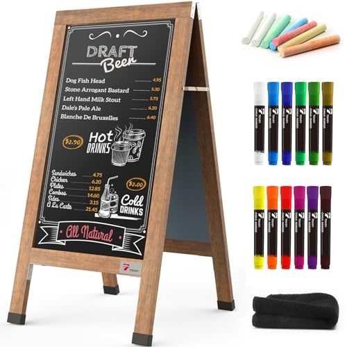 A-Board Kreidetafel Pflasterschild, TOWON groß, 100 x 50 cm, A-Rahmen, Display, Kreidetafel, Staffelei, doppelseitig, magnetisch, für den Außenbereich, Bürgersteig, Werbetafel, Bar, Einzelhandel, A-Board Kreidetafel Pflasterschild, TOWON groß, 100 x 50 cm, A-Rahmen, Display, Kreidetafel, Staffelei, doppelseitig, magnetisch, für den Außenbereich, Bürgersteig, Werbetafel, Bar, Einzelhandel, von TOWON