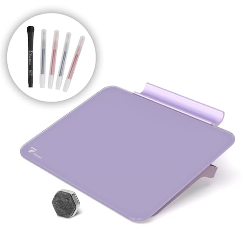 TOWON Kleines Glas trocken abwischbare Tafel, Schreibtisch Whiteboard mit Stehen, Mini Whiteboard Staffelei Pad Set, Stenographie Artefakt für Büro, Zuhause und Schulbedarf, 20 x 15 cm, Lila TOWON Kleines Glas trocken abwischbare Tafel, Schreibtisch Whiteboard mit Stehen, Mini Whiteboard Staffelei Pad Set, Stenographie Artefakt für Büro, Zuhause und Schulbedarf, 20 x 15 cm, Lila von TOWON