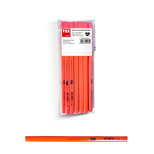 TOX Neo Zimmermannsbleistift, oval-vierkant, Neonfarbe Orange, Härtegrad medium, für Strichbreiten von 1 – 2 mm, ungespitzt, 250 mm lang, 09790100 TOX Neo Zimmermannsbleistift, oval-vierkant, Neonfarbe Orange, Härtegrad medium, für Strichbreiten von 1 – 2 mm, ungespitzt, 250 mm lang, 09790100 von TOX