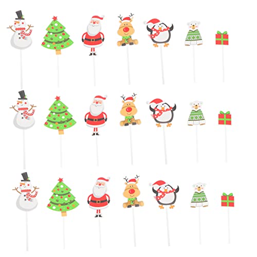 1 Satz Weihnachtskucheneinsatz Weihnachtskuchen Auswählen Weihnachtskuchen-flagge Frohe Weihnachten-zahnstocher-flaggen Weihnachts-dessert-picks Aufdecken Papier Colorful 70 Stück TOYANDONA von TOYANDONA