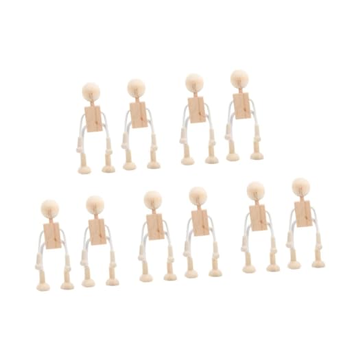 TOYANDONA 1 Satz Cartoon- Aus Holz Modellpuppe Skulptur Kaninchen Cartoon-Puppen Figur Desktop-Puppen Weiches Tierpuppen Sitzkissen Material Perlenkette Beige 2st von TOYANDONA
