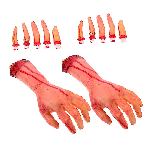 TOYANDONA 1 Satz Halloween Fake Body Parts Finger Severed Hands Hands Gruselige Deko für Spukhaus Kostümpartys und Streiche für Erwachsene von TOYANDONA