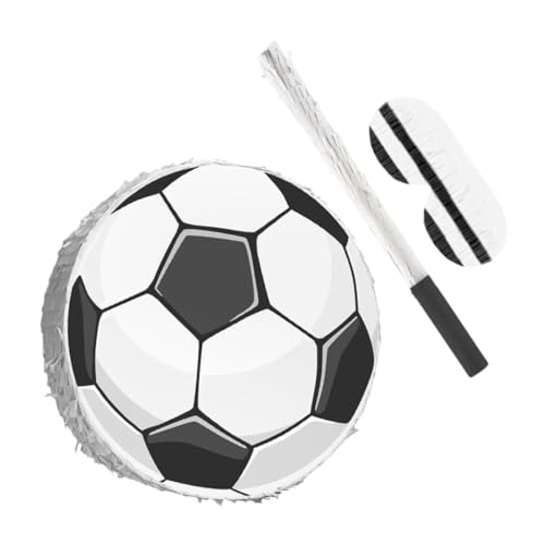 TOYANDONA 1 Satz Pinata mit Augenmaske und Stock Spaßige Aktivität für Jungen Fußball Partybedarf und Dekorationen von TOYANDONA
