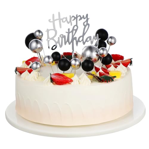 TOYANDONA 1 Satz Schwarzgoldene Kuchendekoration Kuchenbällchen-topper-dekorationen Torteneinsatz Topper Kugeln Kuchen Picks Kuchen Topper Kucheneinsatz-topper-dekoration Kuchenkugeln Papier von TOYANDONA