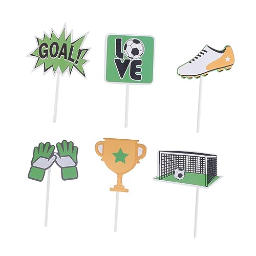 TOYANDONA 1 Satz Tortenaufleger Für Fußball Fußballpartydekorationen Party-kuchen-picks Party-cupcake- Kuchen Picks Kuchenpicks Aus Papier 24 Stück von TOYANDONA