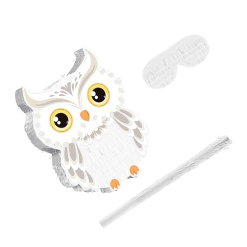 TOYANDONA 1 Set Eulen-piñata: 3d-waldtier-piñata Mit Stab-augenbinde – Dschungel-geburtstagsparty-dekoration Für Kinder – Halloween- -tier-babyparty-spiel von TOYANDONA