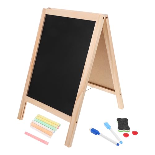 TOYANDONA 1 Set Kleine Doppelseitige Kreidetafel Kleine Hölzerne Kreidetafel Für Kinder Faltbares Kreidetafelschild Mini-Staffelei Zum Zeichnen Für Kinder (40 9 X 25 9 Cm) von TOYANDONA