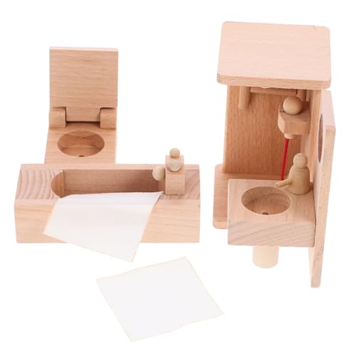 TOYANDONA 1 Set Miniatur Badezimmermodell Puppenwagen Spielzeughaus Puppenhauszubehör Puppenhausmöbel Kit Puppenständer Ornamente Badespielzeug Puppenzubehör Dekoration Heimdekor von TOYANDONA