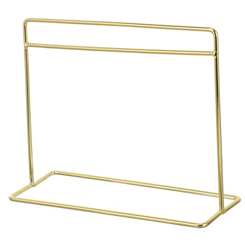 TOYANDONA 1 Stück Puppenhaus Mini -Kleidung Rack nach Mini-Kleiderbügel Puppenzubehör Puppenhausregale Puppe Steht Mini-Puppenhaus- Puppenständer Mini-Puppenhaus-Zubehör Eisen Golden von TOYANDONA