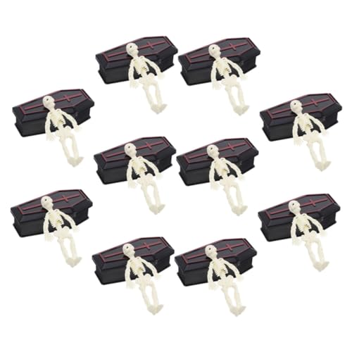 TOYANDONA 10 Sätze Mini Coffin Box Halloween Deko Kunststoff Prank Schmuckkästchen Spardose für Party Tischdekoration mit Skelett Modell für Süßigkeiten und Kleine Geschenke TOYANDONA 10 Sätze Mini Coffin Box Halloween Deko Kunststoff Prank Schmuckkästchen Spardose für Party Tischdekoration mit Skelett Modell für Süßigkeiten und Kleine Geschenke von TOYANDONA