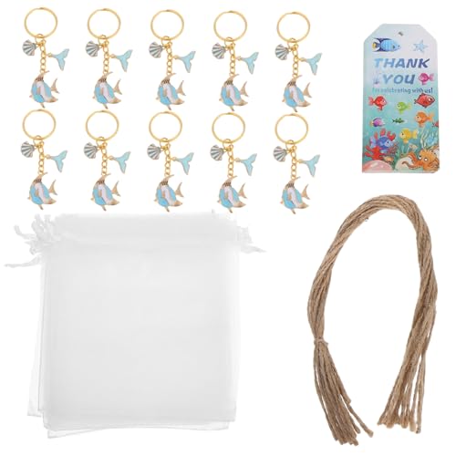 TOYANDONA 10 Sätze Schlüsselanhänger Mit Meeresmotiv Hängenden Schwanzanhänger Partygeschenke Zum Thema Meerjungfrau Meereszauber Hülle Anhängerschlüsselkettendekoration Plastik Himmelblau von TOYANDONA