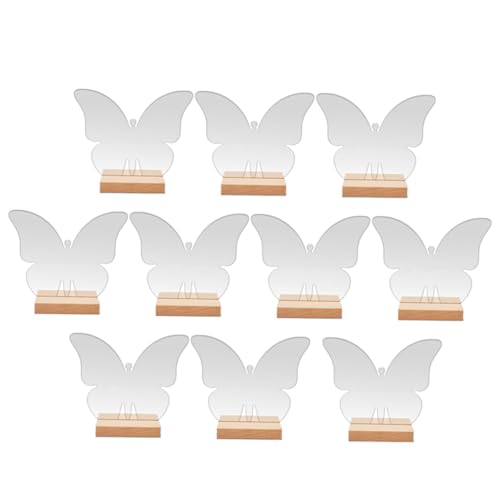TOYANDONA 10 Sätze Transparente Acryl Sitzkarten mit Holzständer Wiederverwendbare Hochzeitstischschilder mit Schmetterlingsdesign Elegante Tischdekoration für Hochzeitsfeier und Party TOYANDONA 10 Sätze Transparente Acryl Sitzkarten mit Holzständer Wiederverwendbare Hochzeitstischschilder mit Schmetterlingsdesign Elegante Tischdekoration für Hochzeitsfeier und Party von TOYANDONA