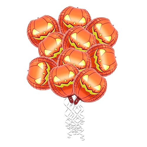 TOYANDONA 10 Stück Aufblasbare Kürbisballons Halloween Deko Gruselige Folienballons für Halloween Partybedarf und Kinderfeste Hochwertiges Orange Langlebig von TOYANDONA