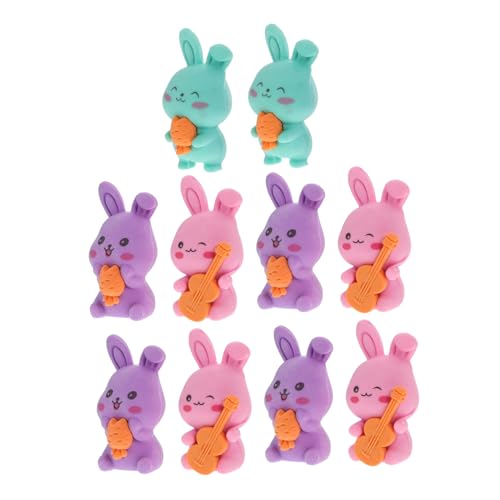 TOYANDONA 10 Stück Bunny Eraser Hase Radiergummi Süße Mini-radierer Kaninchen-radiergummi Radiergummis Für Schulmaterial Für Mädchen Urlaub Radiergummis Kindergäuer von TOYANDONA