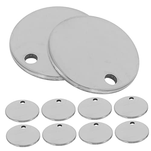 TOYANDONA 10 Stück Leere Hundemarke wichtelstempelset metallstempel Tiermarke runde Stanzrohlinge Stanzen von Rohlingen Stempelset für Schmuck Katzenmarken stempeln Rostfreier Stahl Silver von TOYANDONA