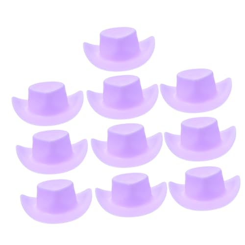 TOYANDONA 10 Stück Mini Cowboy Hat Dekoration Mini-Cowboy-Mütze Kappe Cowboy-Hut Western Mini-Cowboyhut Puppenhut Hüte für Puppen Miniaturhüte Mini-Hüte Puppenhüte Violett von TOYANDONA