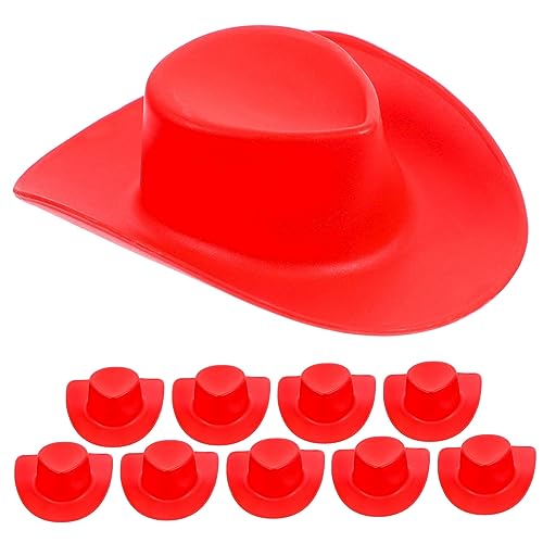 TOYANDONA 10 Stück Mini Cowboy -Hutspielzeug Party Hut Kostüm Miniatur-Puppenhüte bräunen vor, Spiel zu Schwarz Mini-Hüte Mini Cowboyhut zum Dekorieren Cowboyhut Miniatur Plastik rot TOYANDONA 10 Stück Mini Cowboy -Hutspielzeug Party Hut Kostüm Miniatur-Puppenhüte bräunen vor, Spiel zu Schwarz Mini-Hüte Mini Cowboyhut zum Dekorieren Cowboyhut Miniatur Plastik rot von TOYANDONA