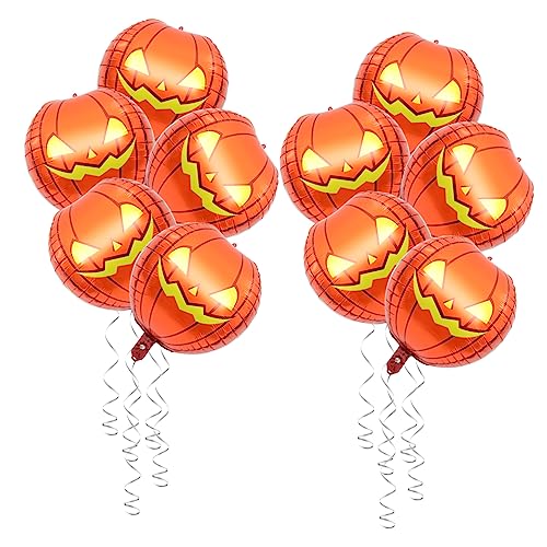 TOYANDONA 10 Stück Teiliges Aufblasbare Kürbisballons Kreative Halloween Dekoration für Partys Gruselige Fotorequisiten Orangefarben für Haus und Garten von TOYANDONA