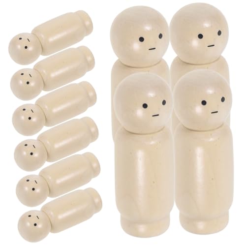 TOYANDONA 10 Stück Teiliges DIY Holz Peg Puppen aus Naturbelassenem Holz Unbemalte Bastelfiguren zum Bemalen und Dekorieren Sichere Holzfiguren für Kreative Handwerksprojekte TOYANDONA 10 Stück Teiliges DIY Holz Peg Puppen aus Naturbelassenem Holz Unbemalte Bastelfiguren zum Bemalen und Dekorieren Sichere Holzfiguren für Kreative Handwerksprojekte von TOYANDONA