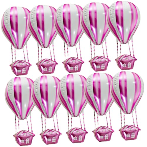 TOYANDONA 10 Stück Teiliges Heißluftballon Aluminiumfolienballons in Leichte Reißfeste Partydeko für Kindergeburtstag Babyparty und Festliche Raumgestaltung Stilvolle Luftballons für Mädchen von TOYANDONA
