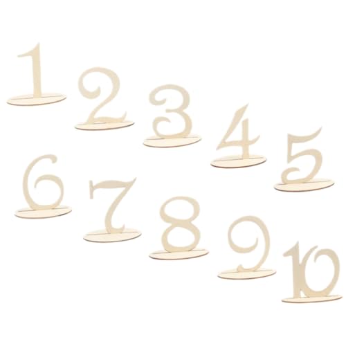 TOYANDONA 10 Stück Teiliges Holz tischnummern Sockel Dekorative Sitzplatzschilder für Hochzeit Bankett Party Langlebig Praktische Nummerierung für Empfang und Feier von TOYANDONA