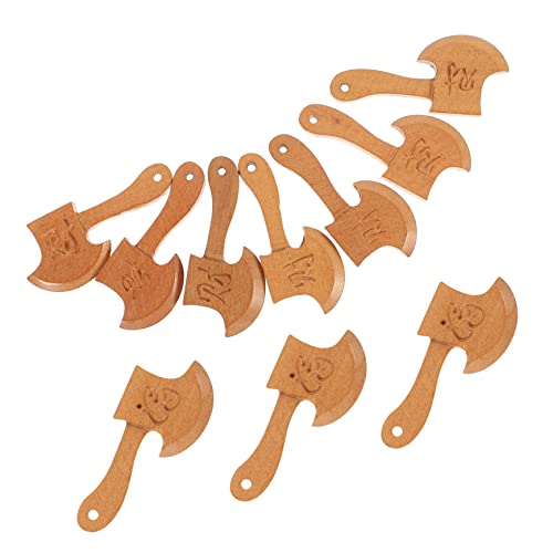 TOYANDONA 10 Stück Teiliges Holzornament Geschnitztes Miniatur Äxte Modell Dekoratives DIY Zubehör für Zuhause und Büro Kreative Geschenkidee Natürliche Holzverarbeitung Vielseitige von TOYANDONA