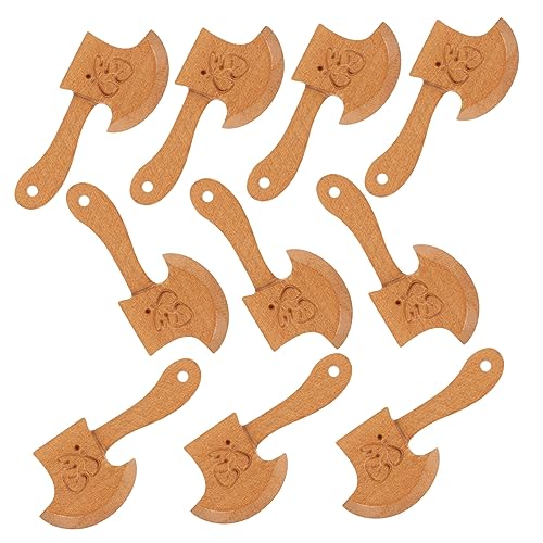 TOYANDONA 10 Stück Teiliges Mini Holz Hatchet Deko Geschnitztes Gebogenes Holzornament Handgefertigt Glatte Kanten Strapazierfähiges Naturholz Kreative Desktop und Partydekoration für von TOYANDONA