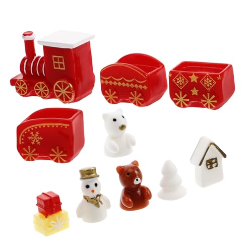 TOYANDONA 10 Stück Teiliges Mini Holzzug Dekorationsset mit Detailreichen Schneemannfiguren Wiederverwendbar aus Harz als DIY Tischdekoration für Weihnachten und Festtage TOYANDONA 10 Stück Teiliges Mini Holzzug Dekorationsset mit Detailreichen Schneemannfiguren Wiederverwendbar aus Harz als DIY Tischdekoration für Weihnachten und Festtage von TOYANDONA