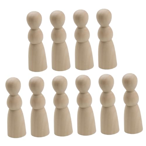TOYANDONA 10 Stück Teiliges Naturfarbene Holzpuppen DIY Peg People Bastelbedarf zum Bemalen und Dekorieren Unvollendete Holzfiguren für Kinderhandwerk Kreative Holzdekoration für Zuhause und TOYANDONA 10 Stück Teiliges Naturfarbene Holzpuppen DIY Peg People Bastelbedarf zum Bemalen und Dekorieren Unvollendete Holzfiguren für Kinderhandwerk Kreative Holzdekoration für Zuhause und von TOYANDONA
