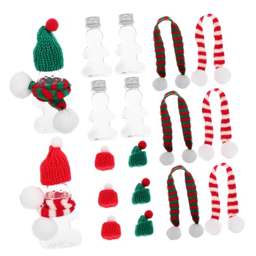 TOYANDONA 10 Stück Teiliges Wiederverwendbare Kunststoffflaschen mit Lebkuchenmann Design Silberne Aluminiumdeckel Bunte Weihnachtsmützen und Schals Stabile Saft und Getränkebehälter für TOYANDONA 10 Stück Teiliges Wiederverwendbare Kunststoffflaschen mit Lebkuchenmann Design Silberne Aluminiumdeckel Bunte Weihnachtsmützen und Schals Stabile Saft und Getränkebehälter für von TOYANDONA