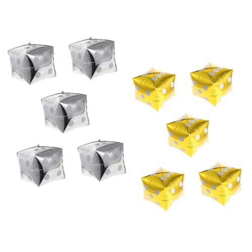 TOYANDONA 10 Stück Teiliges Würfel Aluminiumfolie Luftballons Gold Silber Wiederverwendbar Große Party dekoration für themen Hochzeit Valentinstag Foto requisiten Vielseitig Einsetzbar TOYANDONA 10 Stück Teiliges Würfel Aluminiumfolie Luftballons Gold Silber Wiederverwendbar Große Party dekoration für themen Hochzeit Valentinstag Foto requisiten Vielseitig Einsetzbar von TOYANDONA