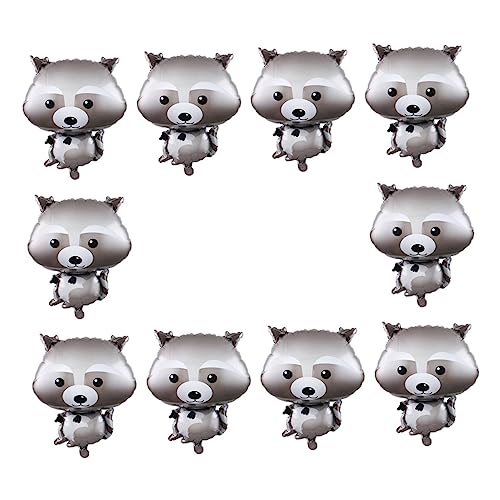 TOYANDONA 10 Stück Tierischer Ballon Waschbär Pfote Dekorationen Party Tierischer Folienballon Geburtstag Luftballons Mit Tiermotiven Cartoon-tierballons Grey Aluminiumfolie von TOYANDONA