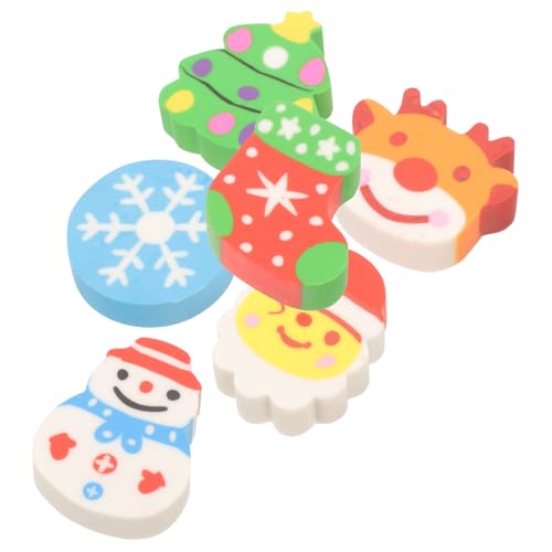 TOYANDONA 10 Stück Weihnachts Radiergummis Elch Lernstifte Geschenkideen Bunte Schulbelohnung Supplies von TOYANDONA