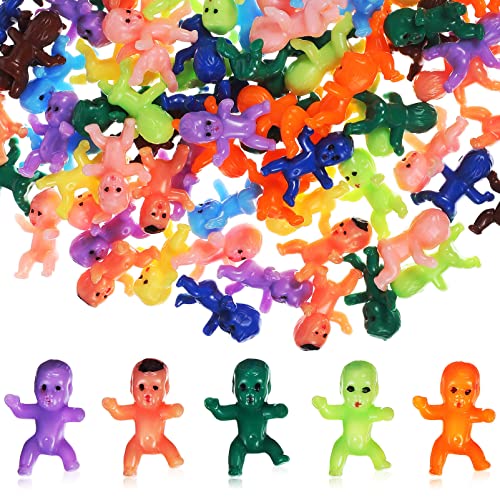 TOYANDONA 100 Stück Mini-Babys Aus Kunststoff Mini-Babys Kleine Königskuchen Babyfiguren Eiswürfel Babypuppen Für Babypartys Partyspiele Dekorationen (Verschiedene Farben) von TOYANDONA