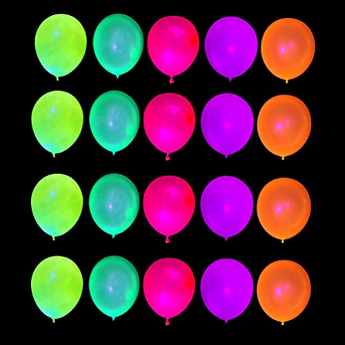 TOYANDONA 100 Stück Neon-Ballons (12 Zoll), fluoreszierende Latex-Ballons für Blacklight Party Partys, Partys von TOYANDONA