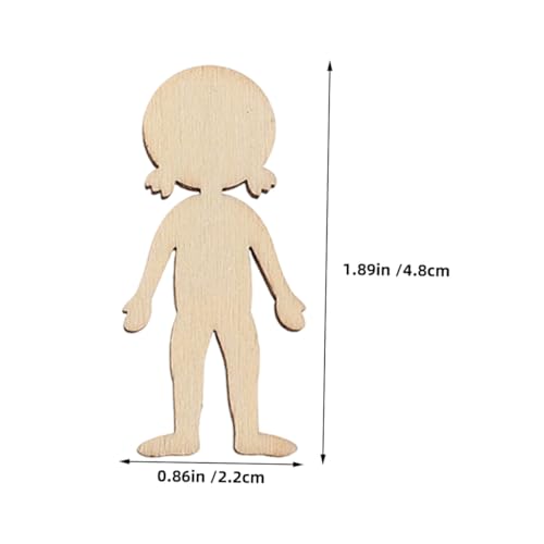 TOYANDONA 100 Stück Unfertige Holzfiguren Mädchen Holzchips für DIY Basteln Kindergarten Kreativförderung Handwerk Holzdekorationen zur Künstlerischer Fähigkeiten von TOYANDONA