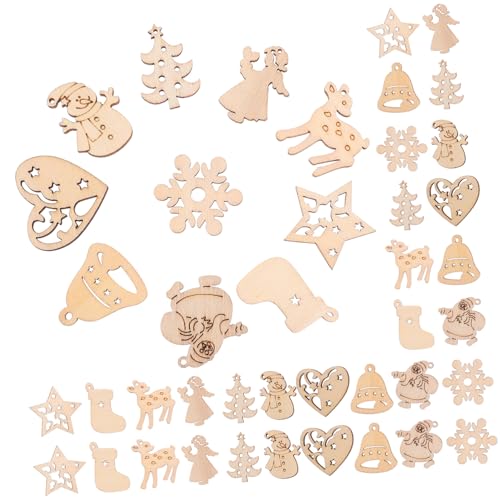 TOYANDONA Weihnachtsdeko Basteln Weihnachts Anhänger Unlackiert Bastelbedarf Für Deko Gemischte Stile Schneemann Engel Rentier Glocken Und Herzen Für Kreative Holzarbeiten Und Tischdekoration TOYANDONA Weihnachtsdeko Basteln Weihnachts Anhänger Unlackiert Bastelbedarf Für Deko Gemischte Stile Schneemann Engel Rentier Glocken Und Herzen Für Kreative Holzarbeiten Und Tischdekoration von TOYANDONA