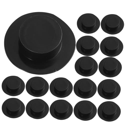 TOYANDONA 100St multifunktionale kleine Hüte entzückende Puppenhüte Heimwerken Puppenbastelhüte Mini-Hüte Dekoration Weihnachten weihnchtsdeko Kawaii Minihüte Kawaii Puppenhüte Plastik Black von TOYANDONA