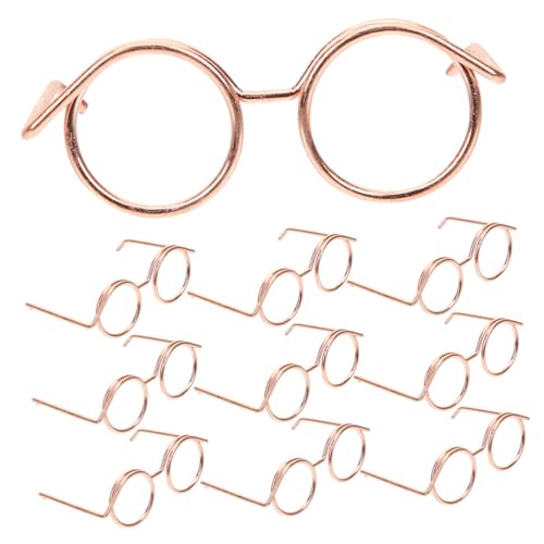 TOYANDONA 10st Puppenbrille Minibrille Für Puppen Spielzeugbrillen Für Puppen Miniatur-Sonnenbrille Für Puppen Gläser Hundebrillengestell Zubehör Für Babypuppen Rave-Brille Metall Rose Gold TOYANDONA 10st Puppenbrille Minibrille Für Puppen Spielzeugbrillen Für Puppen Miniatur-Sonnenbrille Für Puppen Gläser Hundebrillengestell Zubehör Für Babypuppen Rave-Brille Metall Rose Gold von TOYANDONA