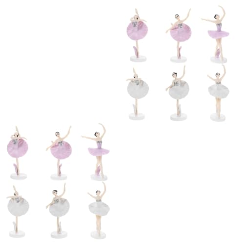 TOYANDONA 12 Stk Tanz Ballett Mädchen Kuchendekorationen Spielzeuge -mädchen-geschenk Yoga-statuen-skulpturen Ballerina-tortenaufsatz Alles Zum Geburtstag Prinzessin Kleine Plastik von TOYANDONA