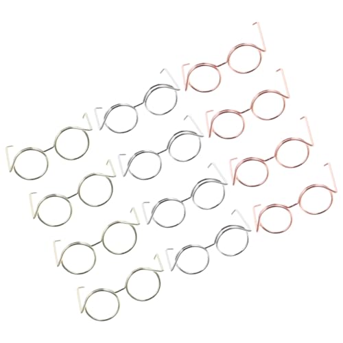 TOYANDONA 12 Stück Brille Spielzeugzubehör Puppe Mini Deko-Puppe Mini- Puppenbrille Kleine Puppe Minibrille Für Puppen Brillen Zum Anziehen Der Puppe Puppenbrillen Kupferkabel von TOYANDONA